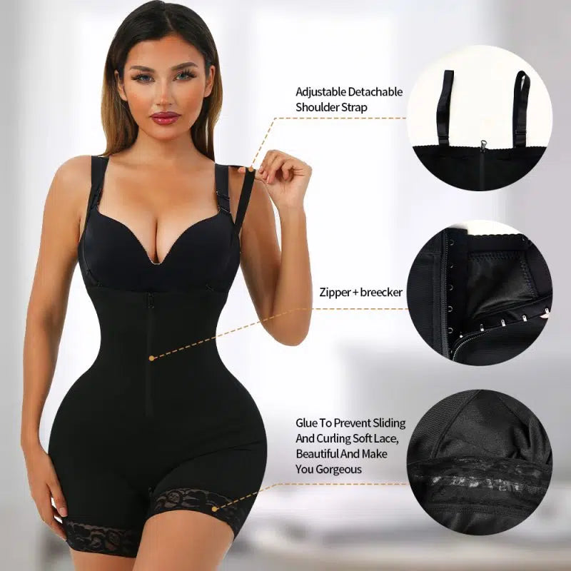 Shapewear Shorts Detachable and Adjustable Straps Plus Size