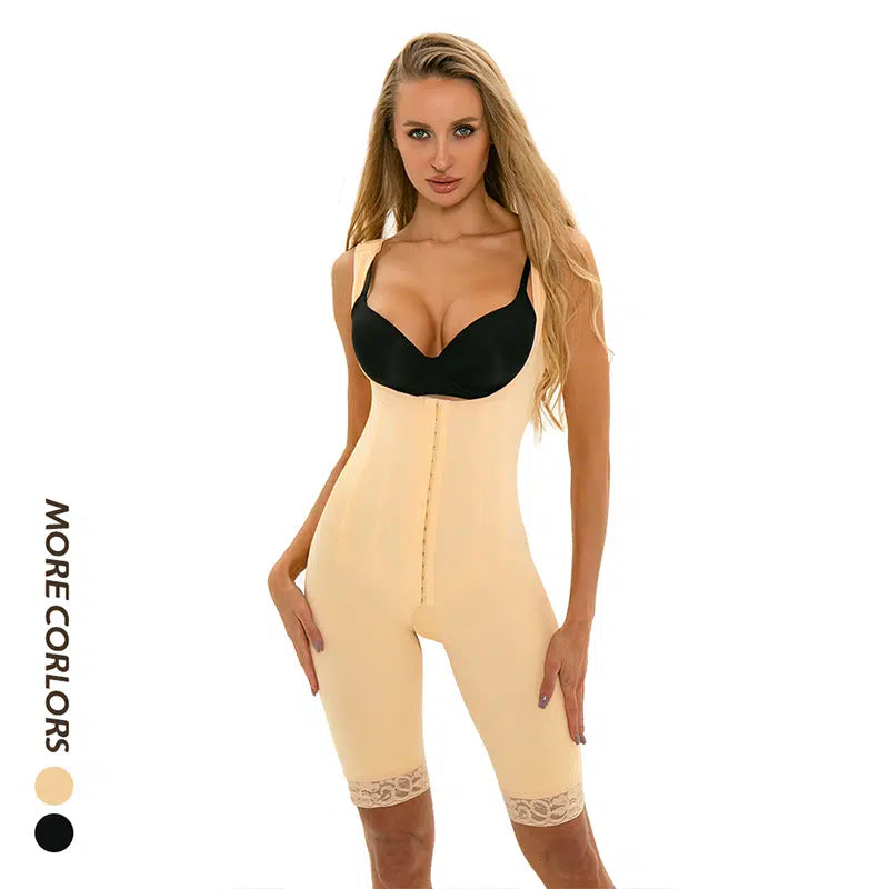 Open Chest Full Body Shaper Shorts With Front Hooks