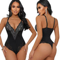 Deep v-neck lace bodysuit shapewear – tummy control & butt lift
