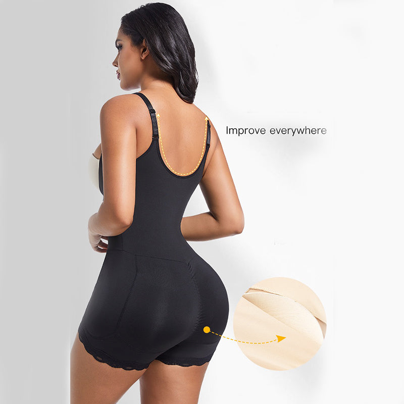 Plus Size Butt Lifting Bodysuit with 3D Padded Hips
