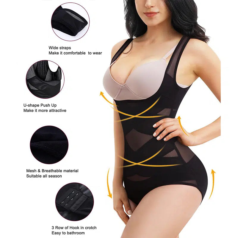 Plus Size Summer Breathable Cross Shapewear Bodysuit